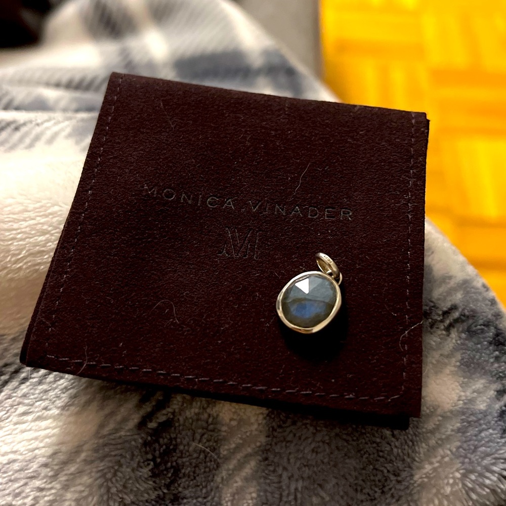 Monica Vinader Silver Siren Medium Bezel Pendant - Labradorite